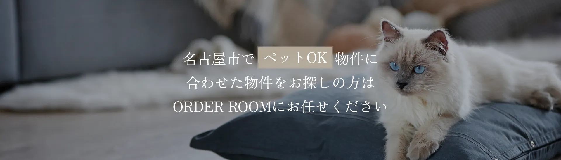 名古屋市でペットOK物件に合わせた物件をお探しの方はORDER ROOMにお任せください